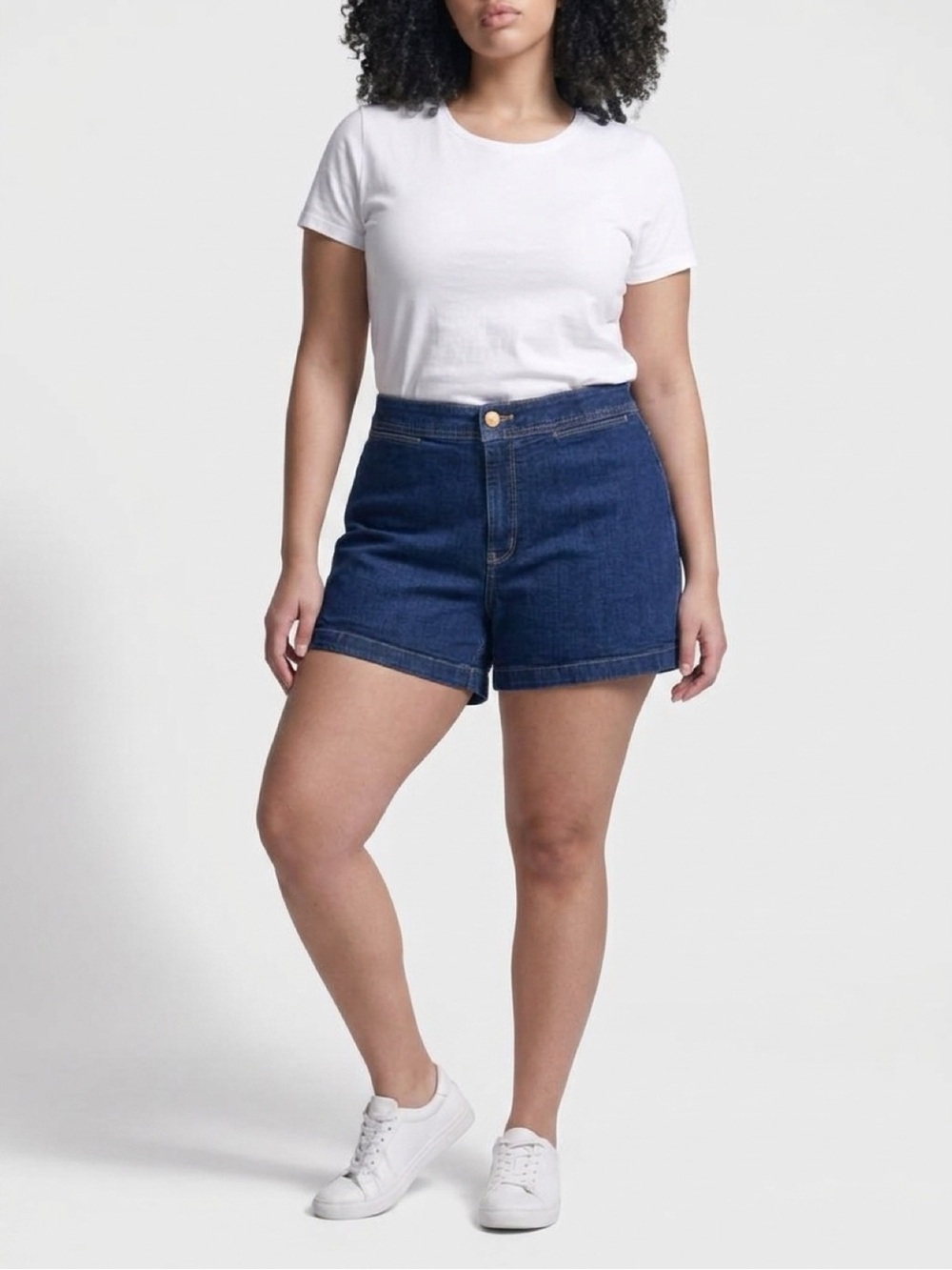 Ava & Viv Dark Blue Denim High-Rise Shorts